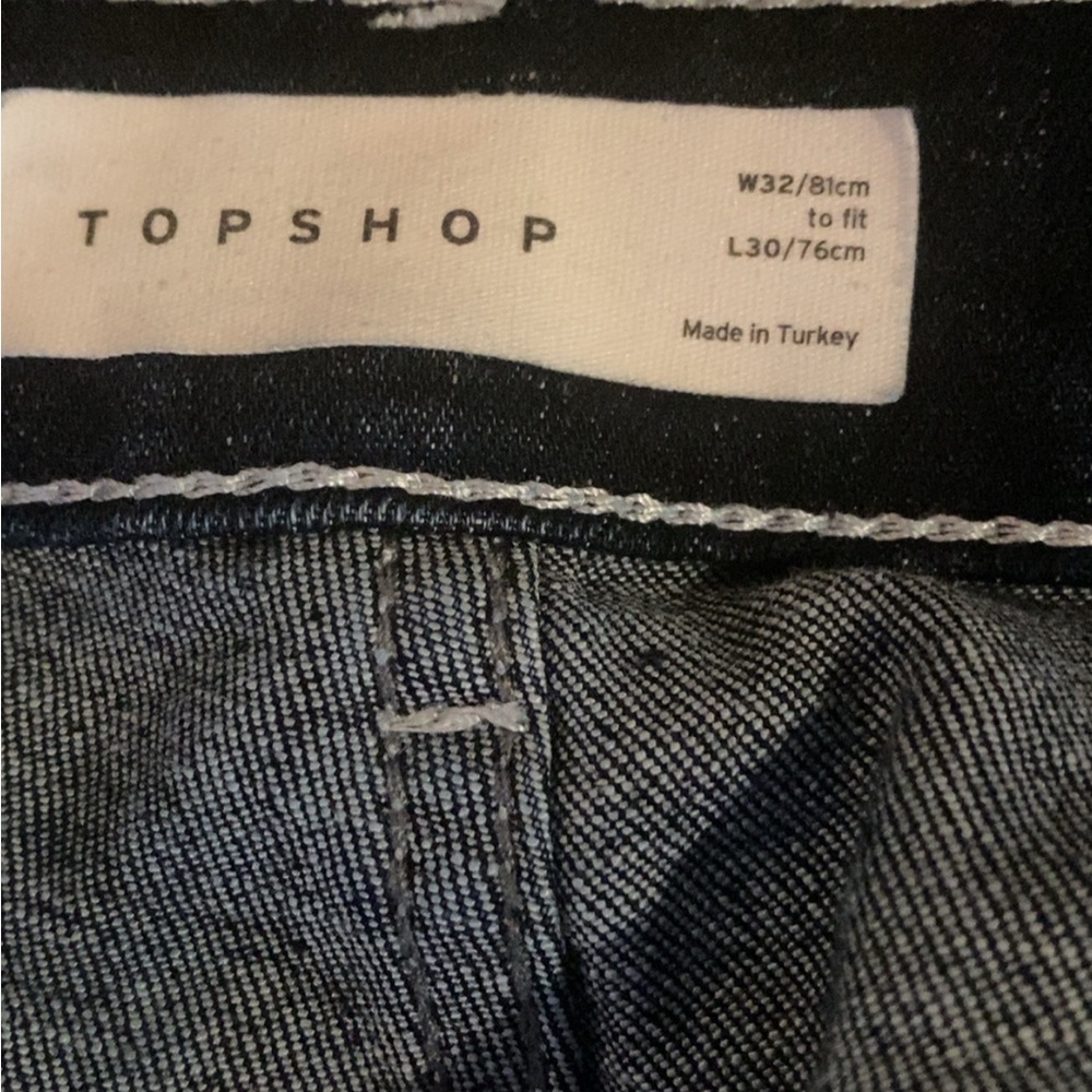 Topshop Y2K extreme wash flare jeans in indigo 32 - Picture 9 of 10